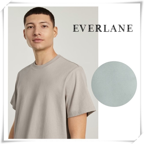 EVERLANE Heavy-Weight Blend Cotton Crew Neck Uniform T-Shirt in Soft lime green - Picture 1 of 6